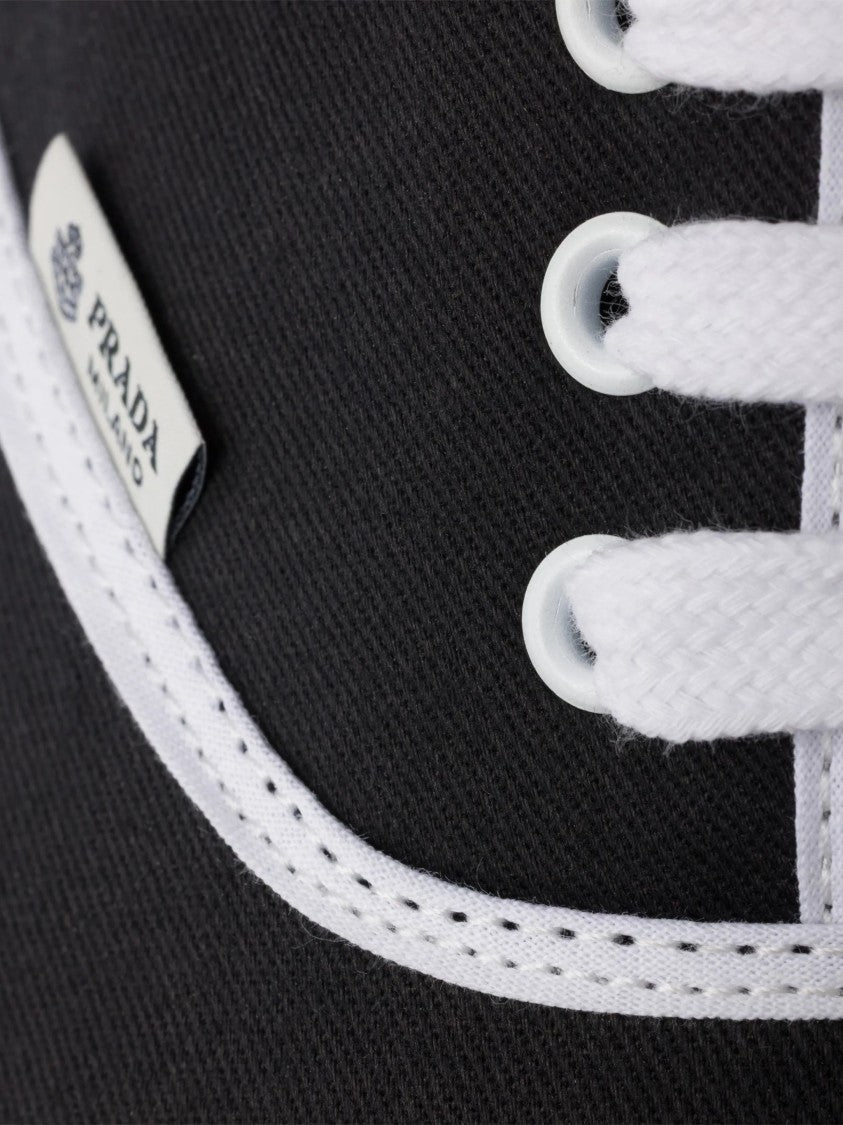 Prada Black Drill Low-Profile Canvas Sneakers