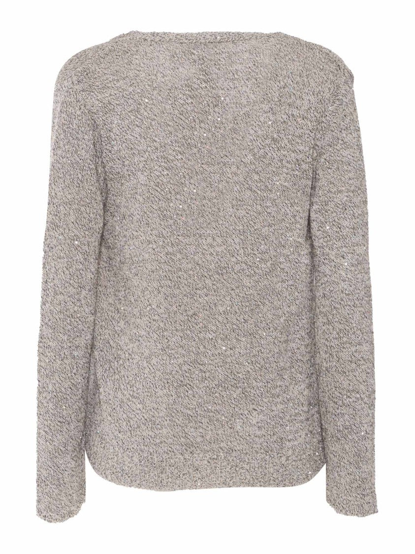 Kangra Cashmere Relaxed Fit Sequin-Embellished Jacket With Deep V-Neckline