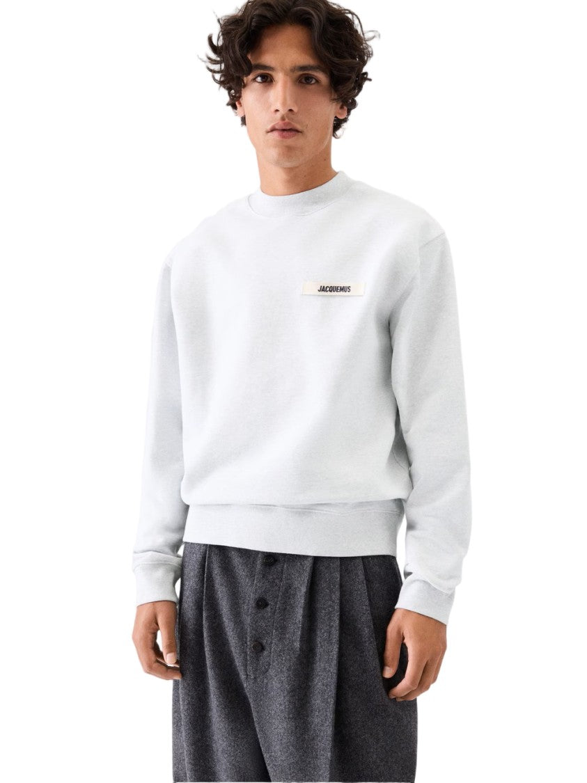 Jacquemus Organic Cotton Long-Sleeve Sweatshirt With Gros-Grain Logo Patch