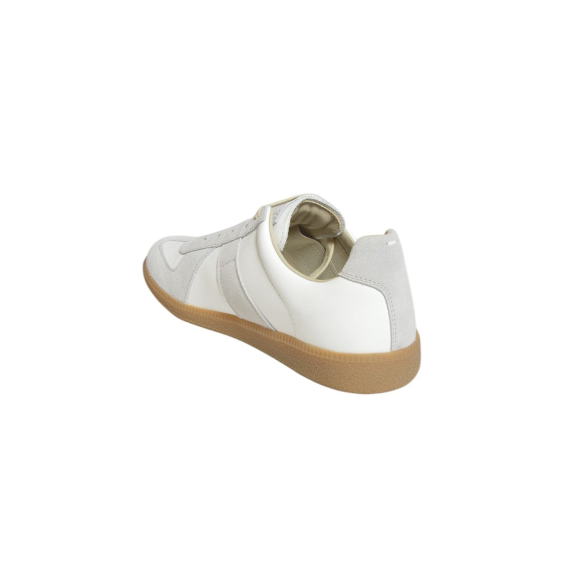 Maison Margiela Minimalist White Sneakers With Suede And Smooth Leather Panels