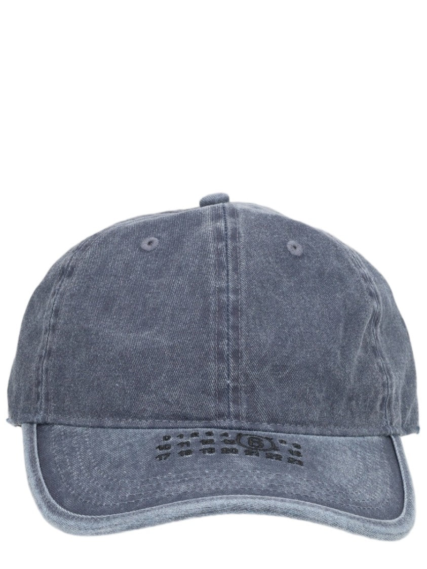 Mm6 By Maison Margiela Washed Blue Cotton Baseball Cap