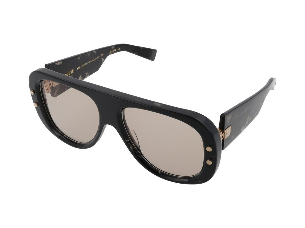 Balmain Tortoiseshell Pulse Acetate Square Sunglasses