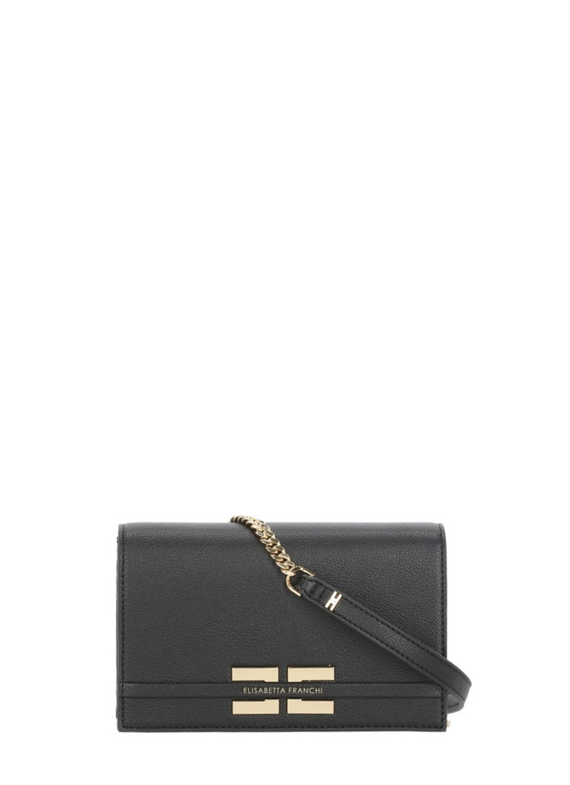 Elisabetta Franchi Rectangle Shoulder Bag With Magnetic Closure And Chain Strap