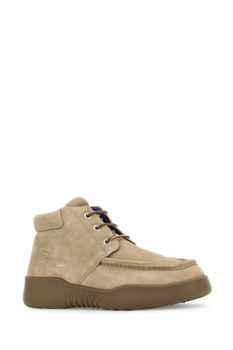 Burberry Beige Suede Log Ankle Boots