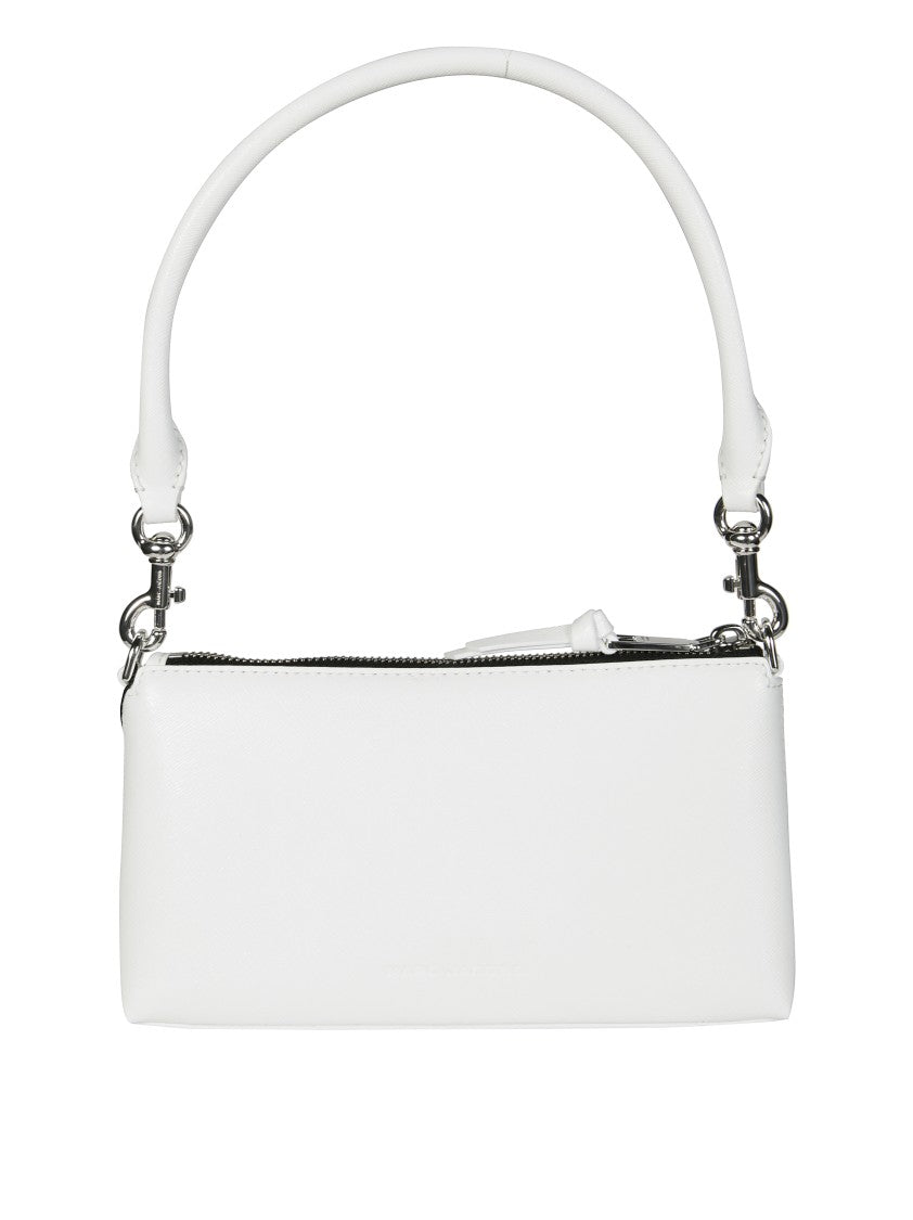 Marc Jacobs Rectangular Handbag With Silver Emblem And Chain Strap