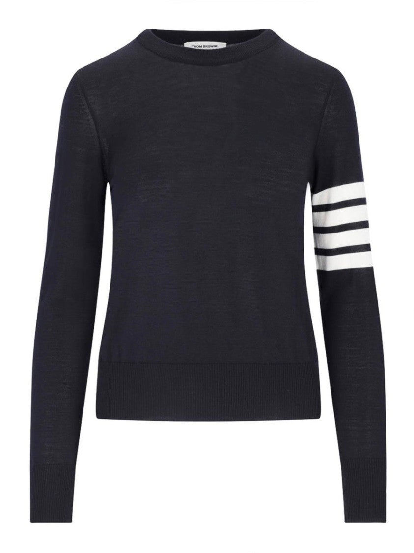 Thom Browne Relaxed "4-Bar" Mesh Knit Top