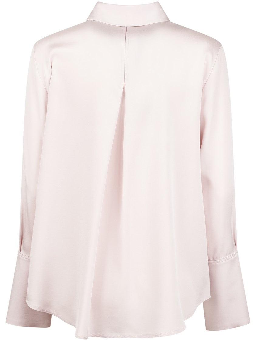 Max Mara Silk Shirt With Classic Collar And Covered Buttons