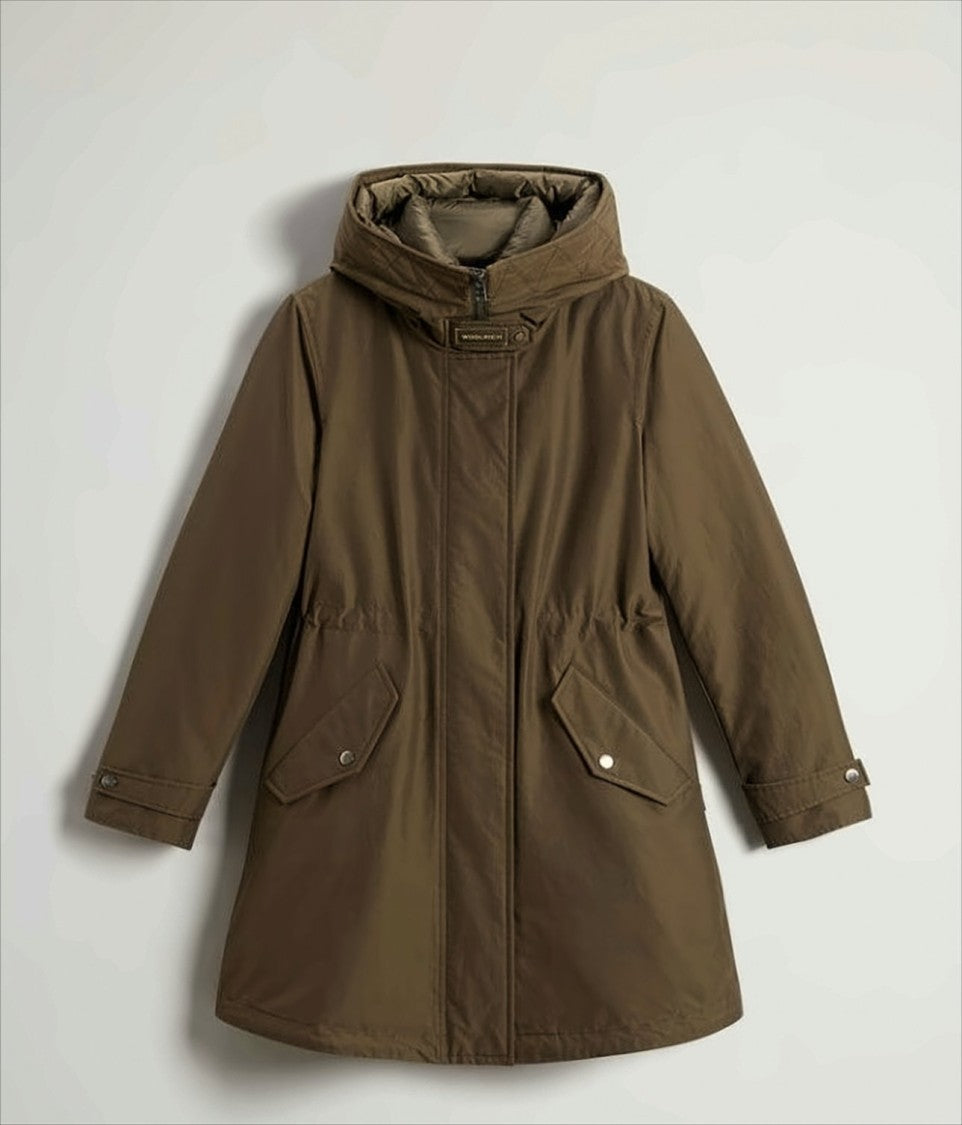 Woolrich Three-Layer Brown Parka With Removable Quilted Jacket