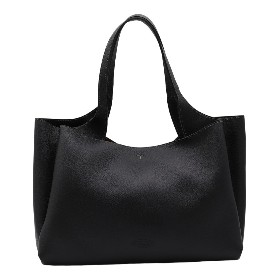 Tod's Textured Black Tote Bag With Sturdy Shoulder Straps