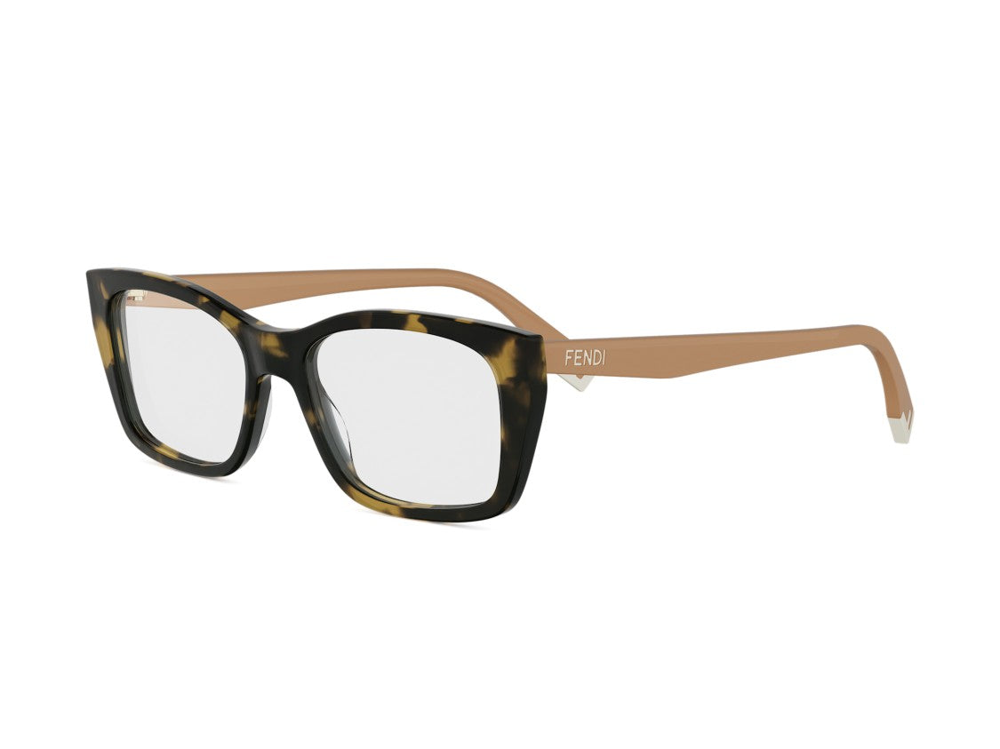 Fendi Fe50155i Oversized Tortoiseshell Square Eyeglasses