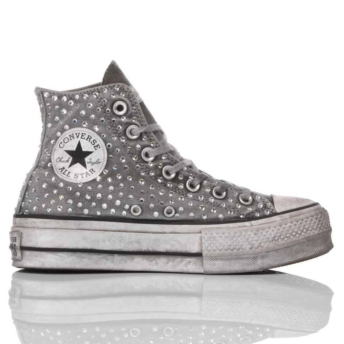 Converse High-Top Platform Sneakers With Swarovski Embellishments