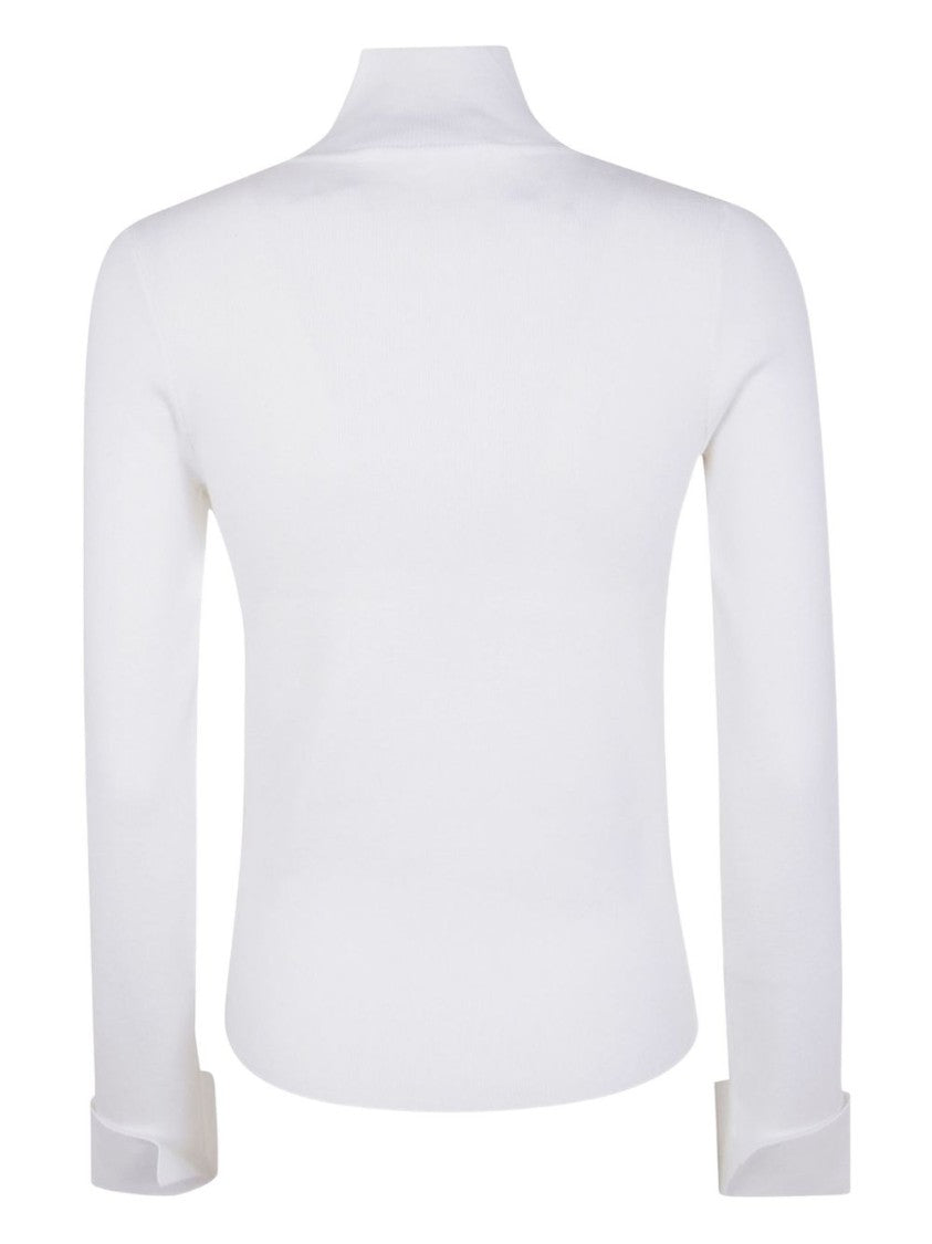 Blugirl Rhombus Pattern High Neck Sweater With Crystal Embellishment