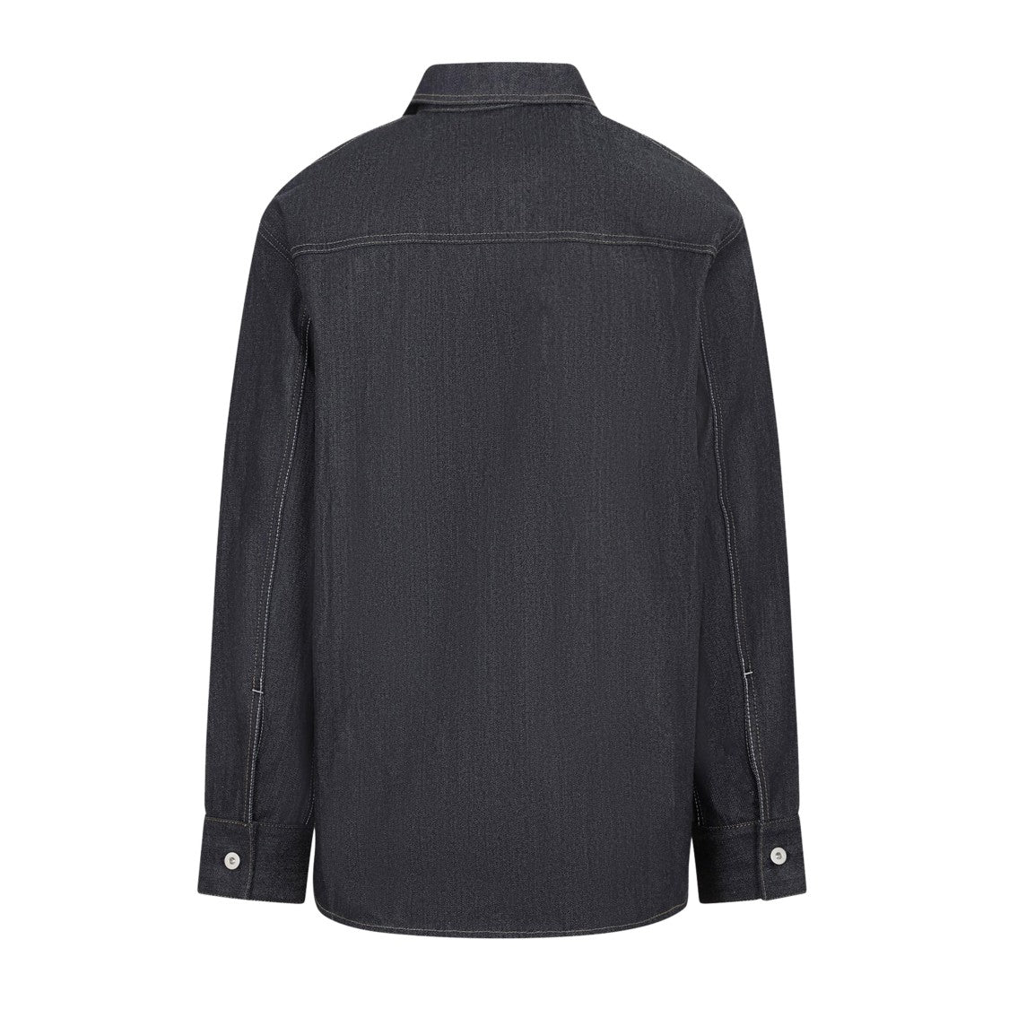Jil Sander Black Cotton Shirt With Structured Collar