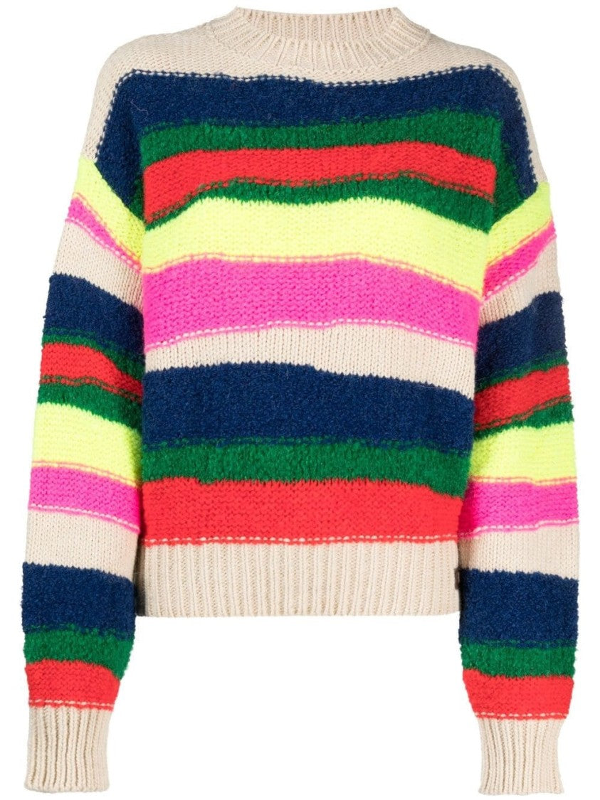 Dsquared2 Multicolor Wavy Stripe Crewneck Sweater