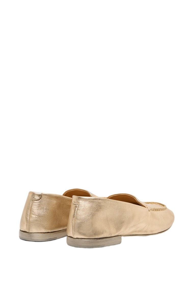 Marsèll Platinum-Laminated Leather Mandolo Loafer With Contrasting Stitching