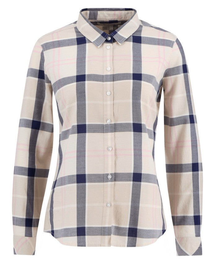 Barbour Cherry Blossom Tartan Shirt With Button-Down Closure