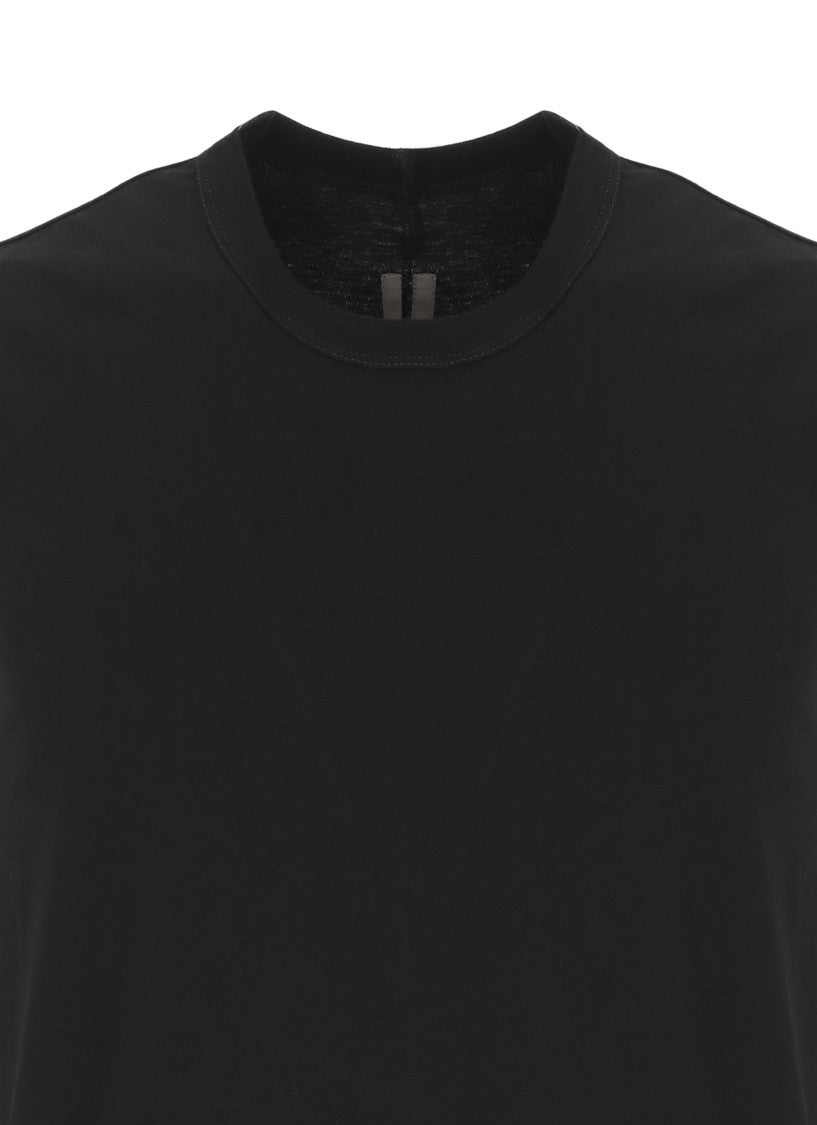 Rick Owens Black Raw Edge Cotton Tank Top