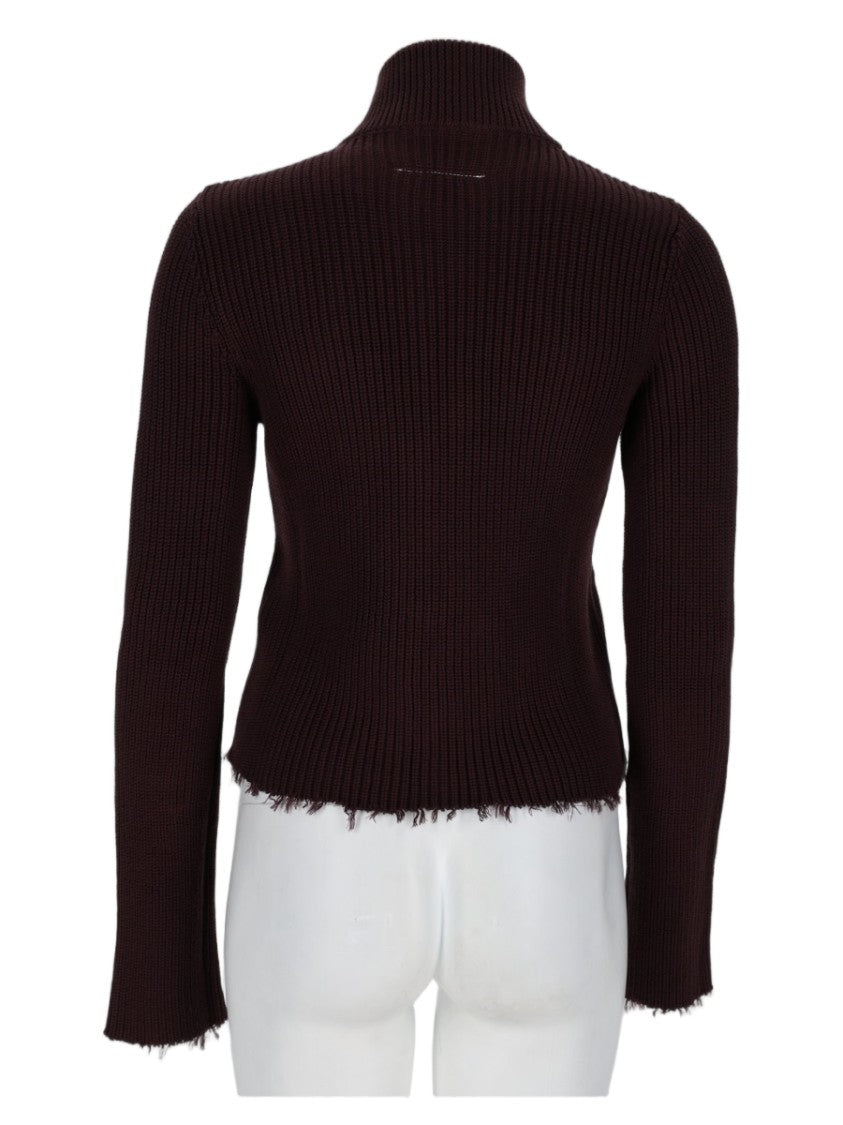 Mm6 By Maison Margiela Ribbed Zip-Front Cotton Cardigan