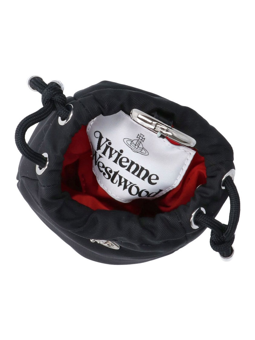 Vivienne Westwood Black Orb Drawstring Fabric Key Pouch