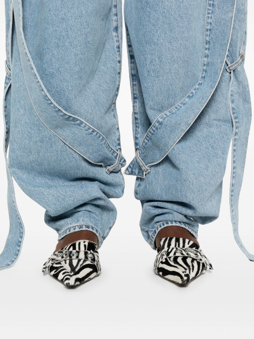 The Attico Balloon Fit Clear Blue Denim Jeans