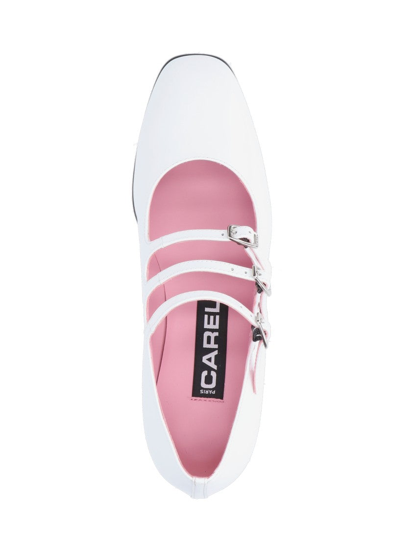 Carel Carel "Kina" Ballet Flats – White Patent