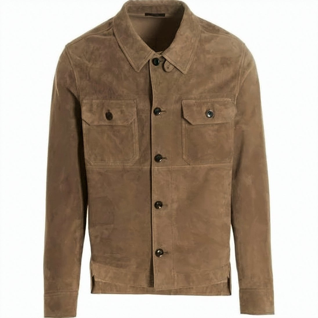 Tom Ford Suede Lambskin Shirt Jacket With Classic Collar