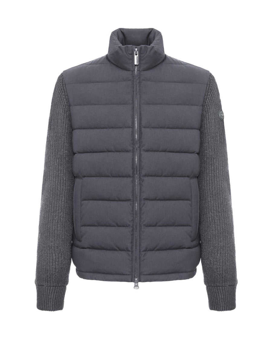 Colmar Navy Padded Wool-Blend Zip Hybrid Down Jacket