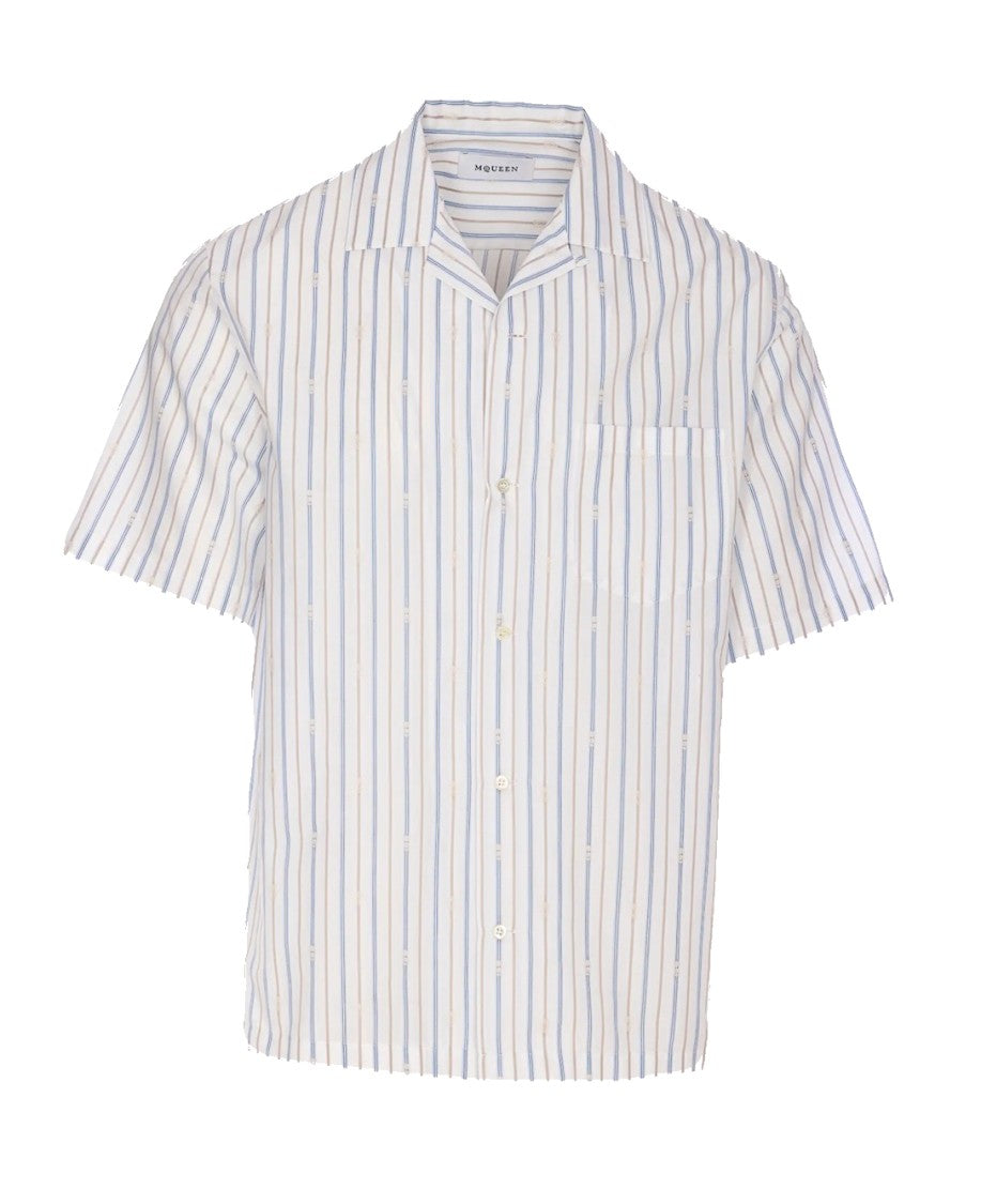 Alexander Mcqueen Vertical Striped Short-Sleeved Shirt