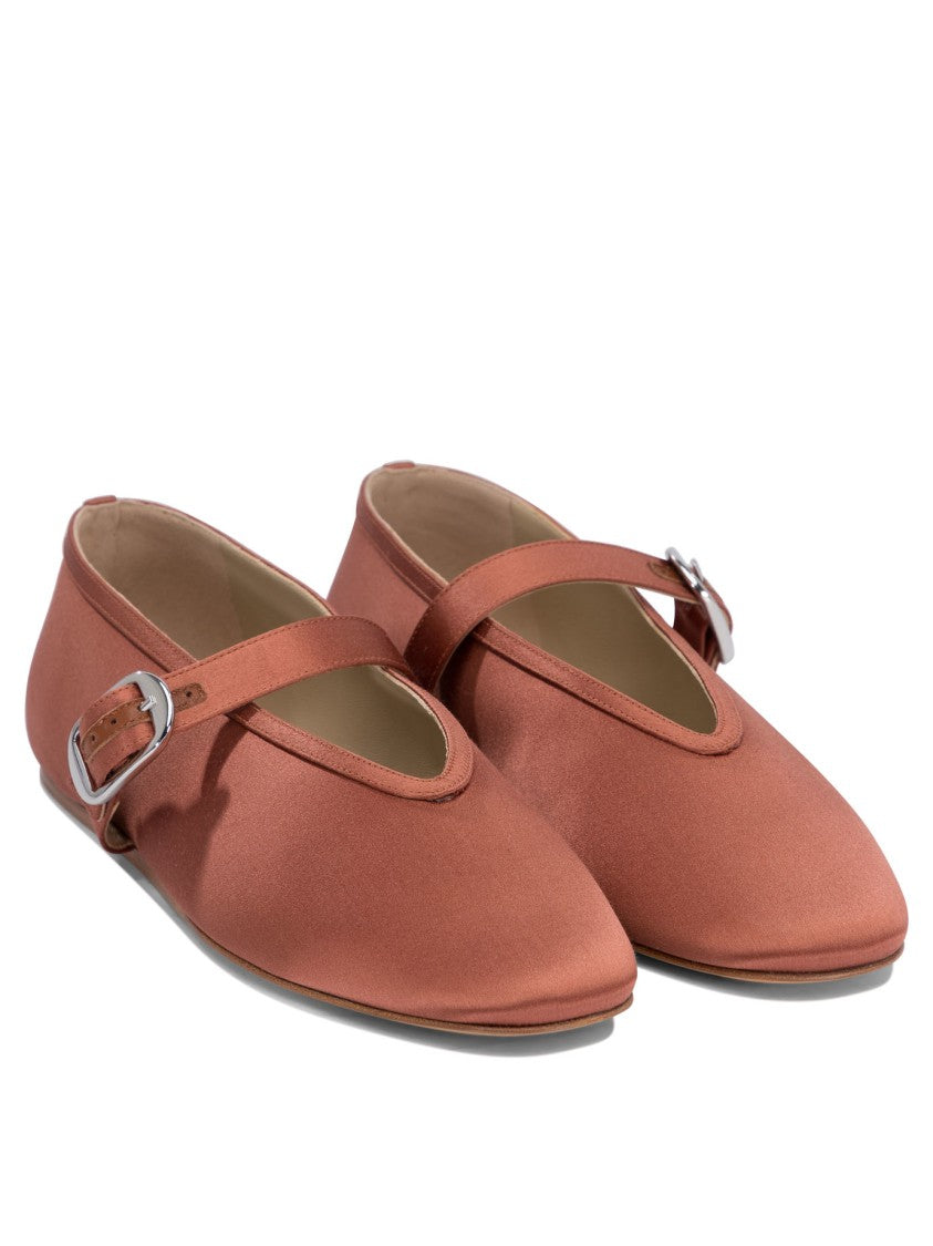 Le Monde Béryl Silk And Leather Ballerinas