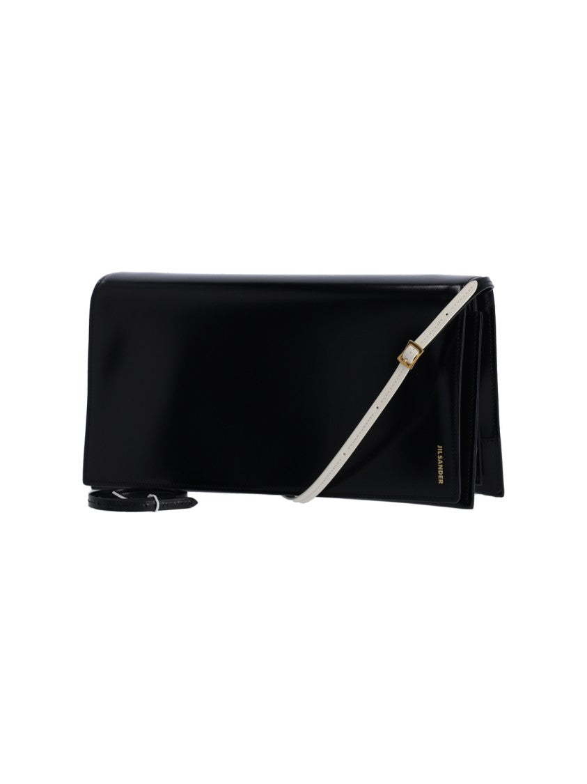 Jil Sander Calf Leather Shoulder Bag With Adjustable Strap