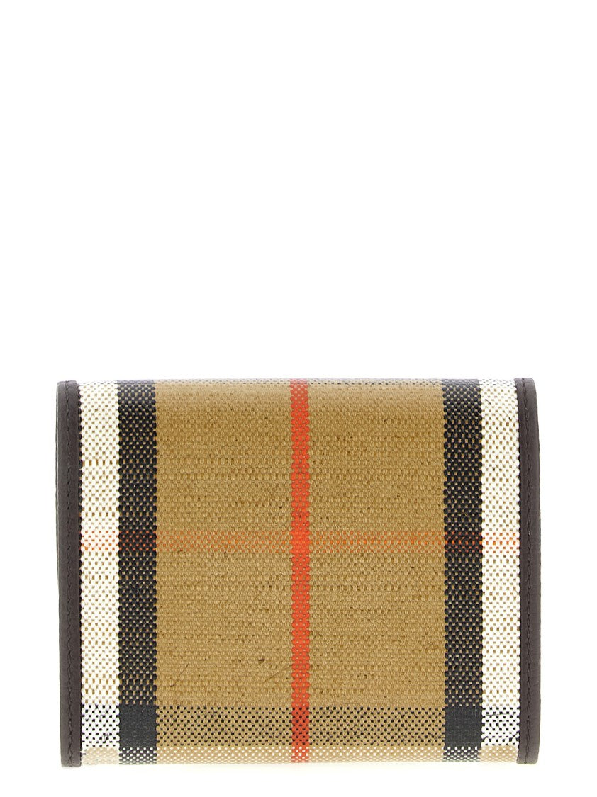 Burberry Burberry Check Jacquard Compact Wallet With Leather Details