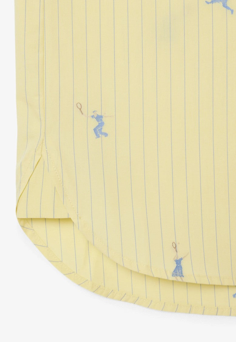 Lacoste Yellow Monogram Jacquard Oversized Shirt