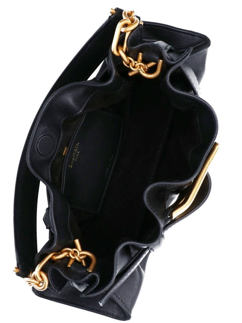 Balmain Black Anthem Mini Handbag Gold-Tone Buckle