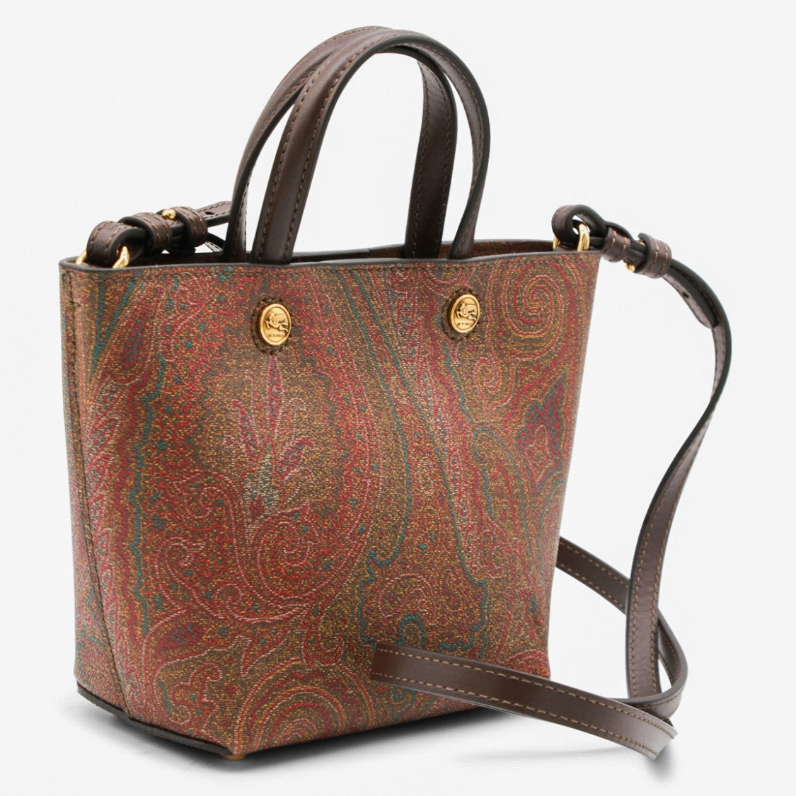 Etro Structured Tote Bag With Paisley Pattern And Gold Accents
