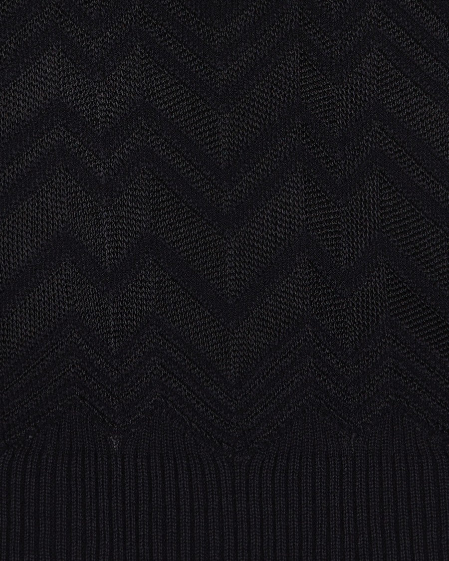 Missoni Long-Sleeved Crew Neck Sweater With Chevron Knit Pattern