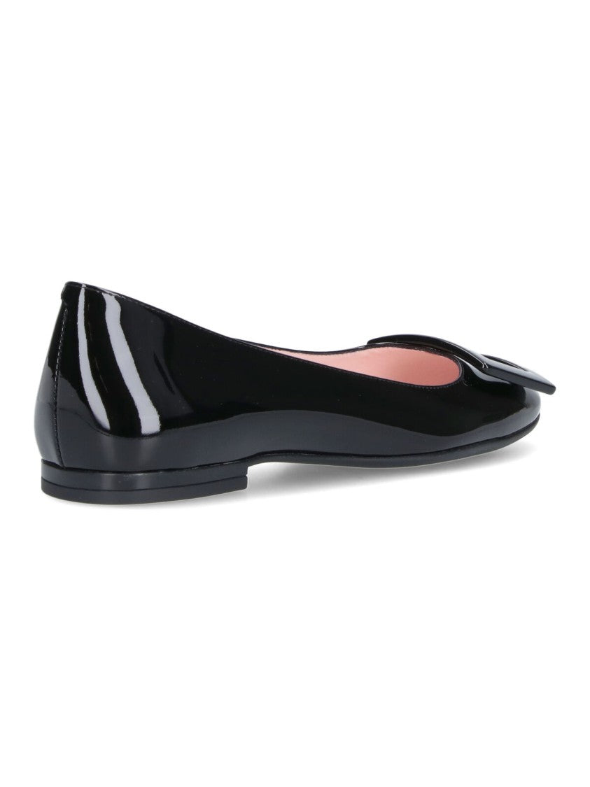 Roger Vivier Black U Look Patent Leather Flats