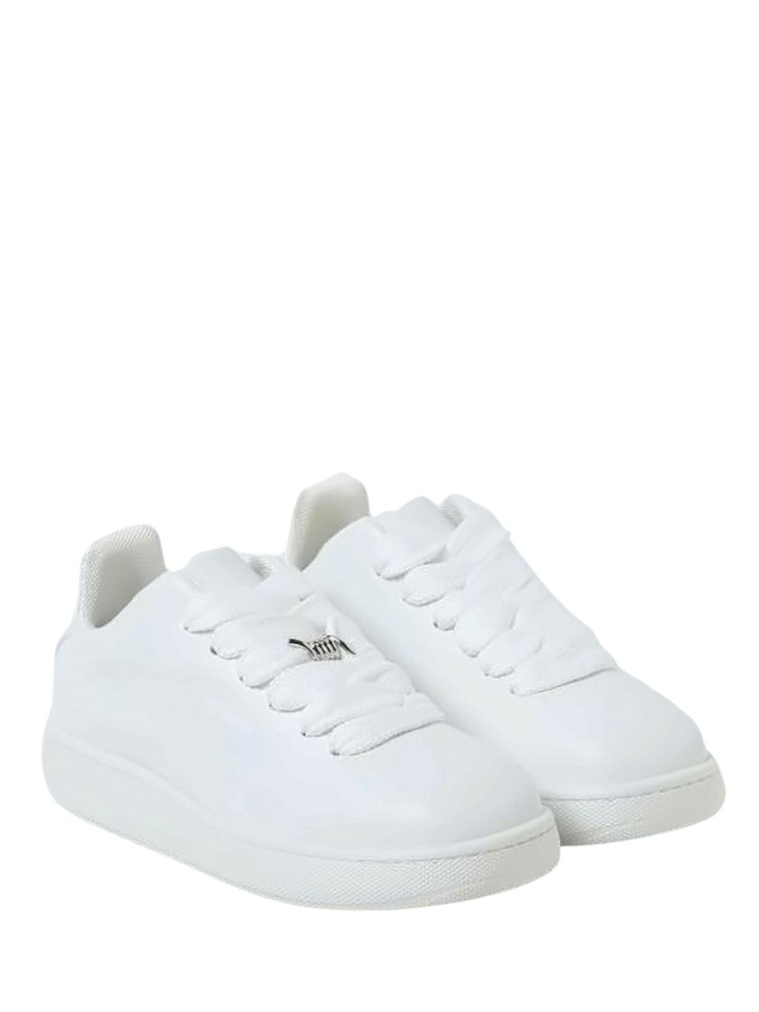 Burberry Minimalist White Sneakers With Smooth Leather Uppers