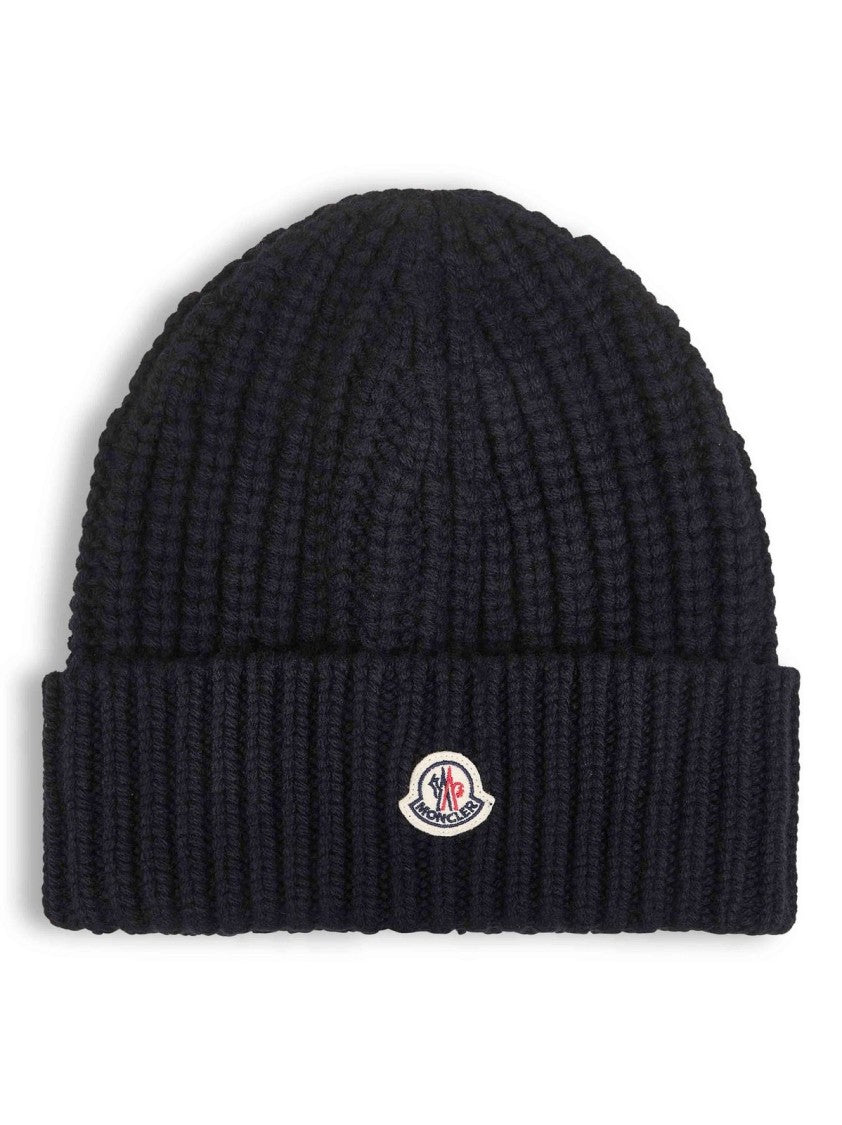 Moncler Ribbed Knit Beanie With Folded Cuff