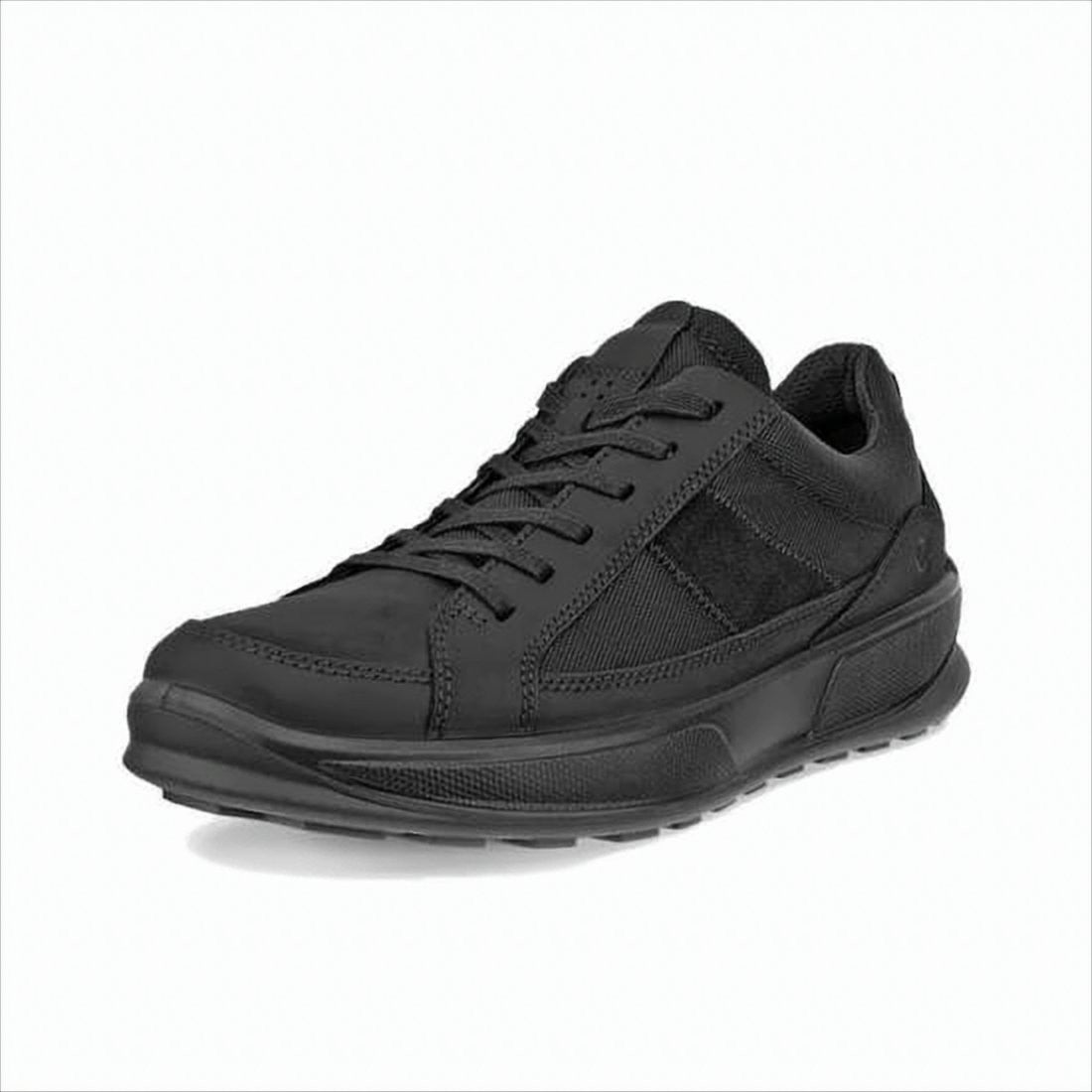 Ecco Monochromatic Leather And Mesh Sneakers