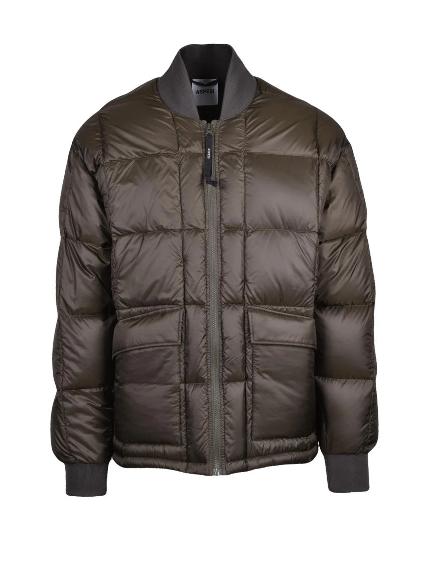 Aspesi Padded Down Jacket With Boxy Silhouette And Ribbed Accents