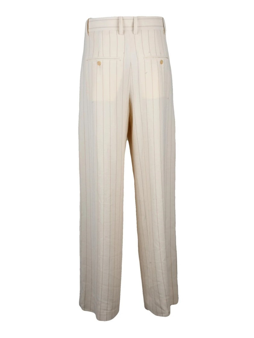 Isabel Marant Pleated Wide-Leg Trousers With High Waist And Vertical Pinstripes
