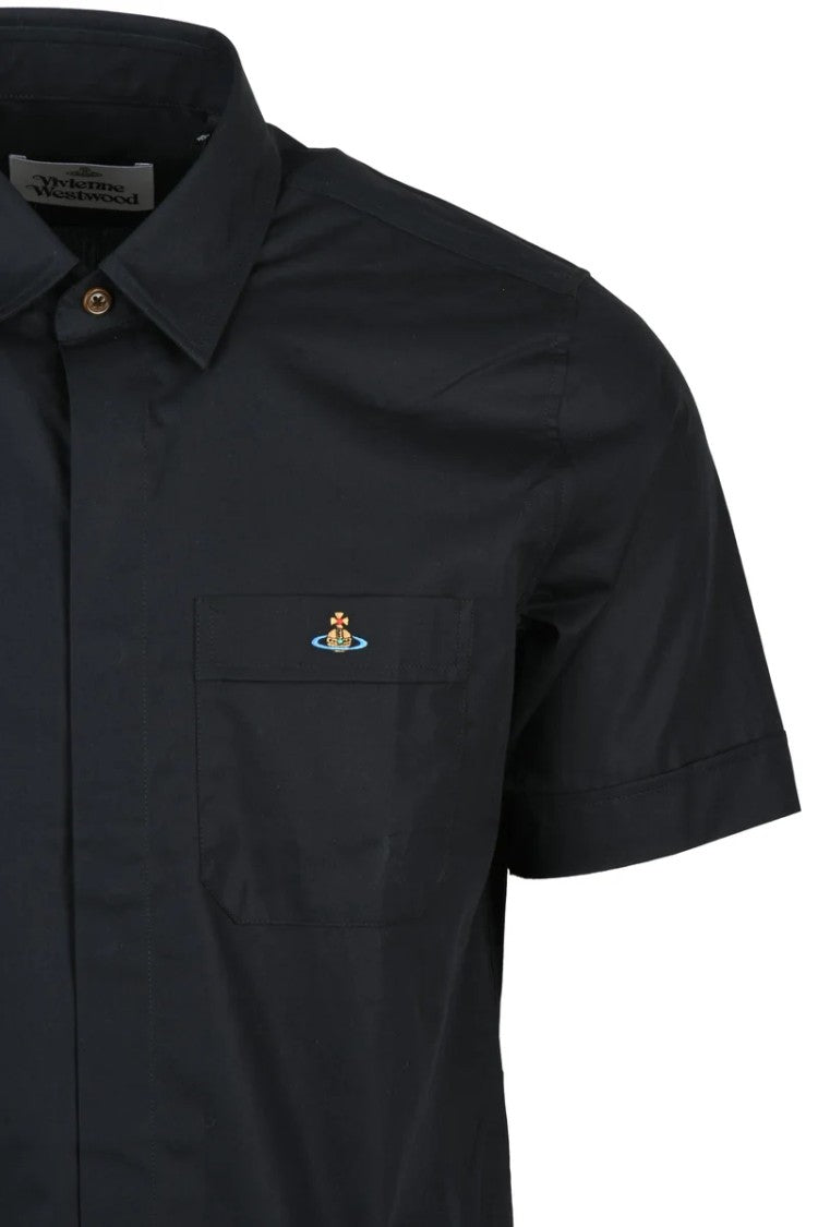 Vivienne Westwood Short-Sleeved Cotton Shirt With Concealed Placket