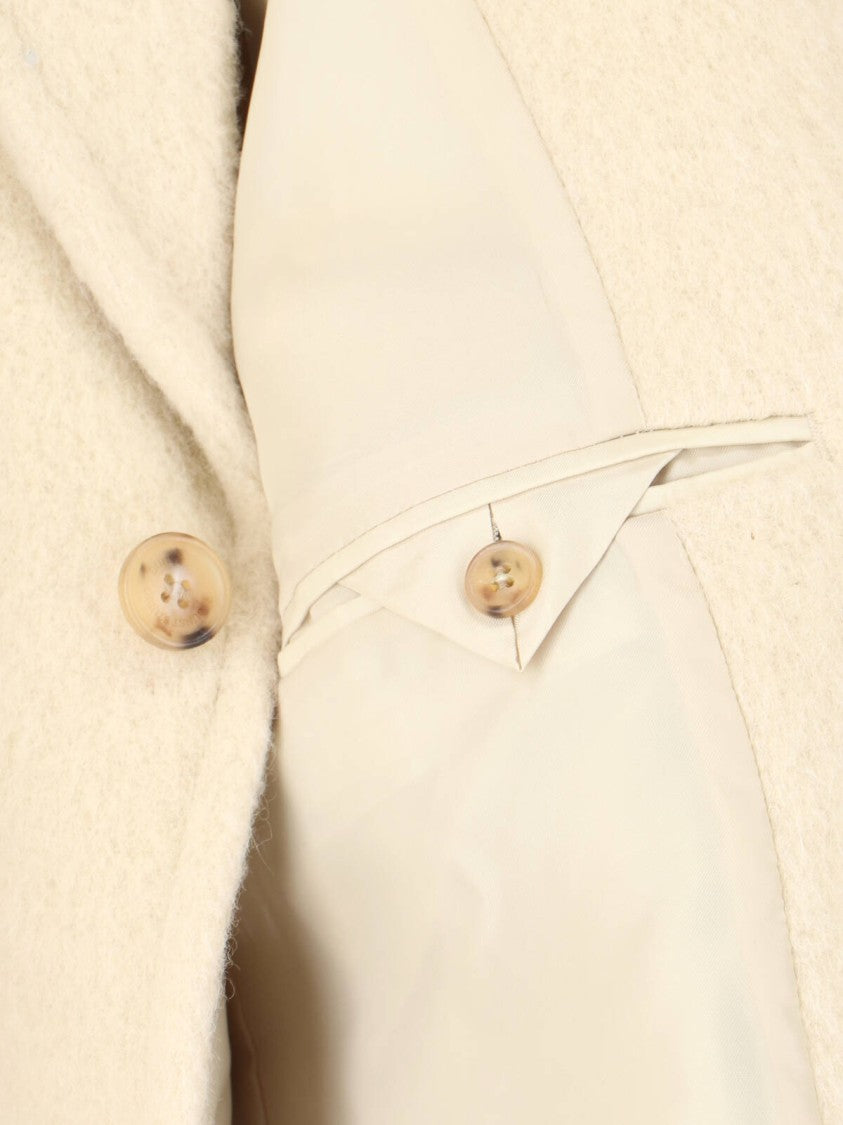 Dunst Minimalist White Jacket With Structured Silhouette And Front Zipper Closure