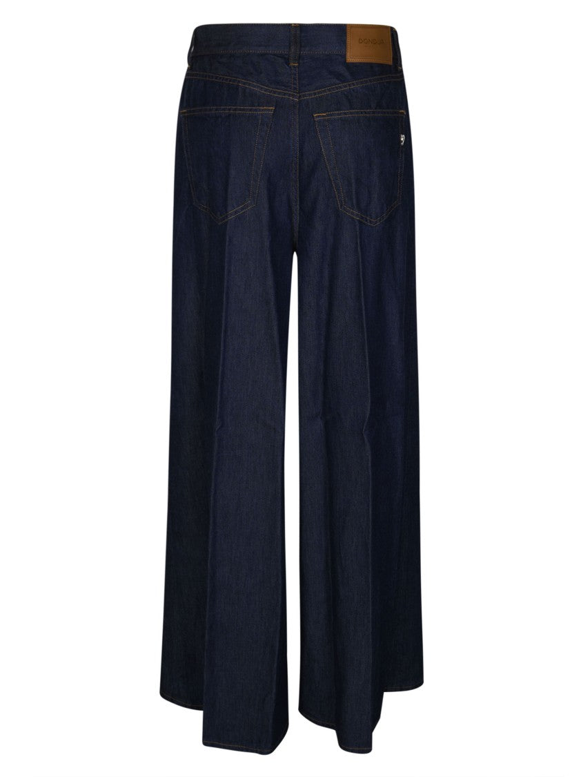 Dondup High Waisted Dark Indigo Wide-Leg Jeans