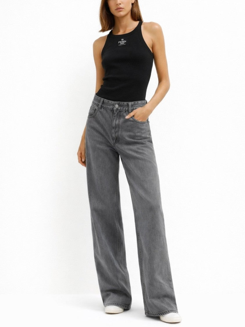 Fendi Ribbed Fitted Cotton-Blend Tank Top