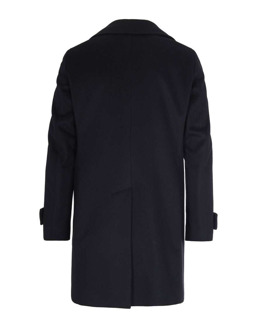 Breras Milano Double-Breasted Coat In Black