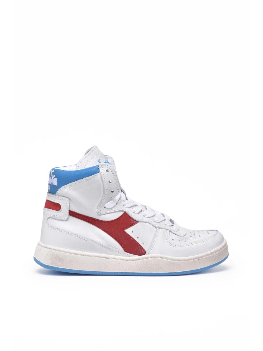 Diadora Heritage White Red Leather Basket Sneakers