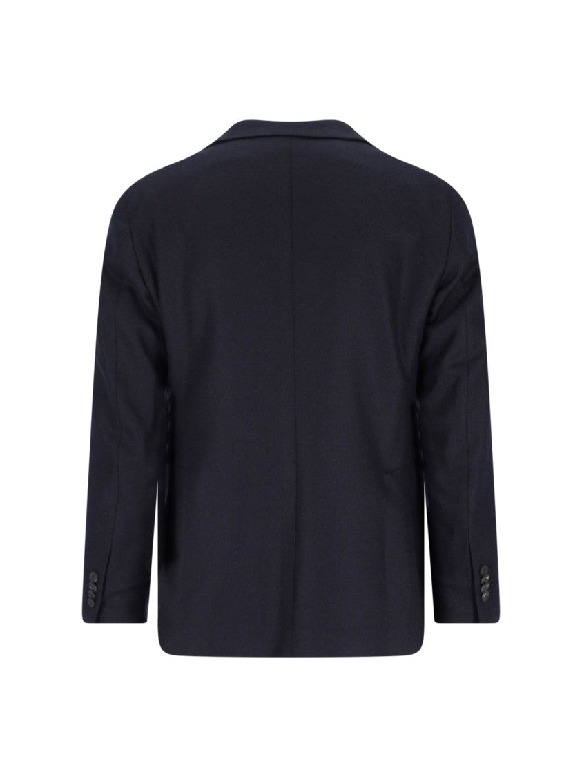 Tagliatore Single-Breasted Wool Blazer – Navy