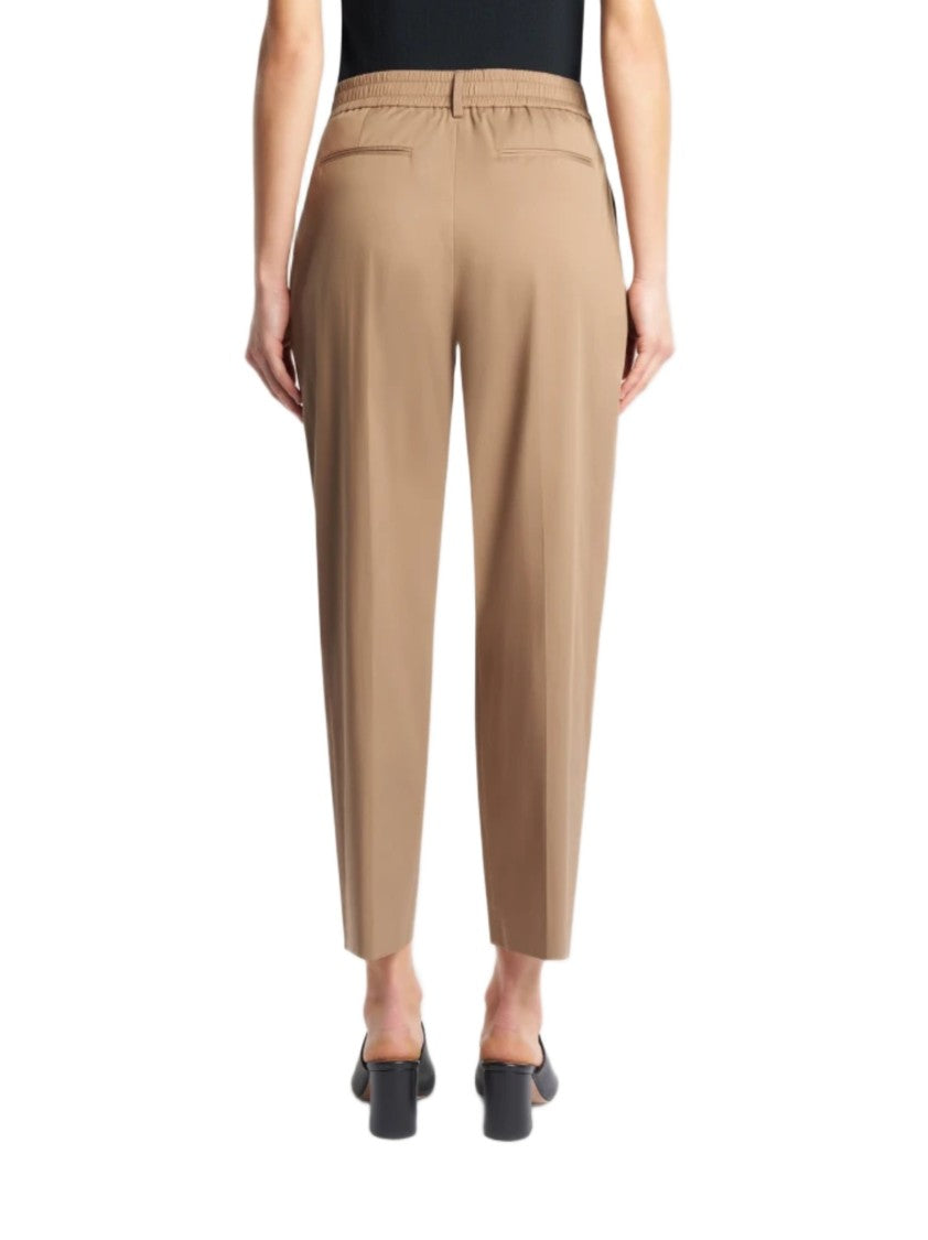 Pt0w High-Waisted Cropped Trousers With Pleated Front And Structured Silhouette