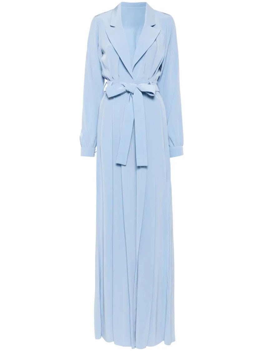 Saiid Kobeisy Crepe-Texture Belted Jumpsuit